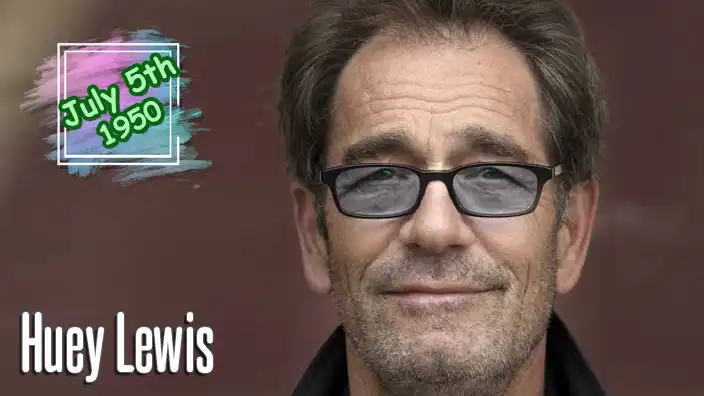 Huey Lewis frontman of Huey Lewis and the News.