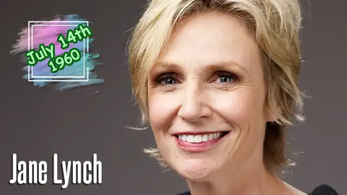 Actress and comedian Jane Lynch, best known for her Emmy-winning role as Sue Sylvester and a career filled with memorable comedic performances.
