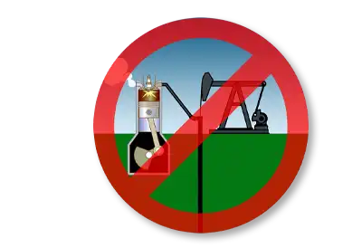 A Sign for No Fossil Fuels on a transparent background