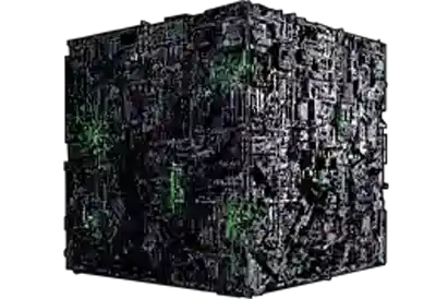 The Borg Cube hanging in space