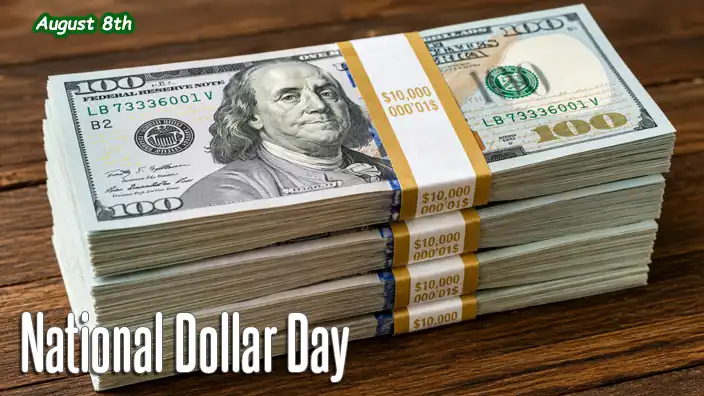 Stack of bundled U.S. one hundred dollar bills arranged neatly on a wooden table, symbolizing wealth, savings, and American currency.