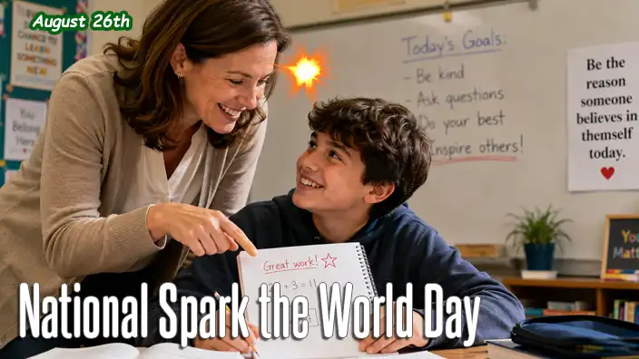 A caring teacher encourages a smiling student in a bright classroom, celebrating a successful lesson and inspiring confidence through positive guidance.