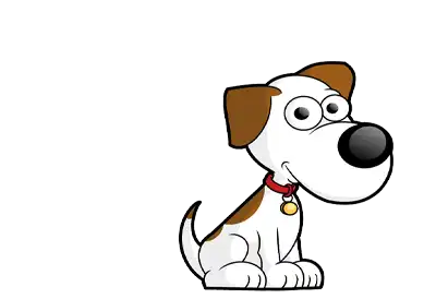 A cartoon puppy dog on a transparent background