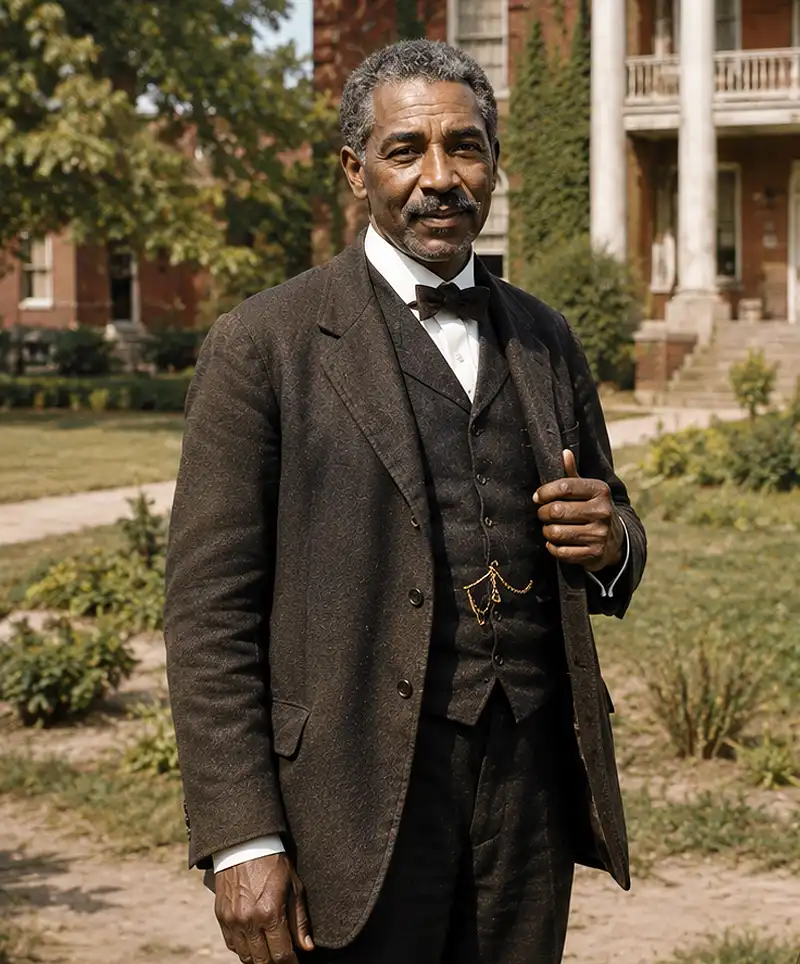 George Washington Carver poses at the Tuskegee Institute