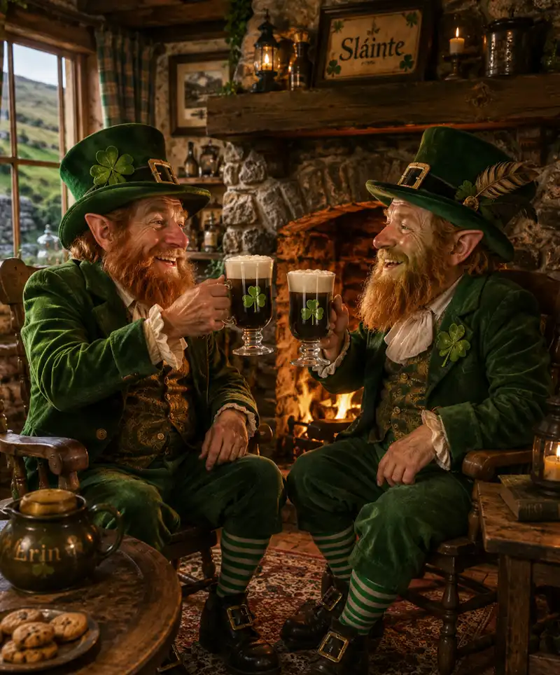 Two Leprechauns with Irish Coffee!
