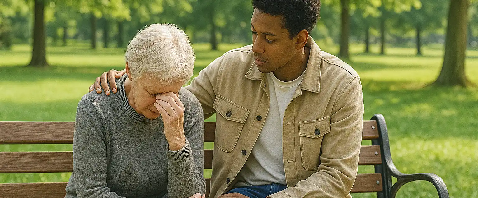Comforting someone who is lonely. Being a friend to someone who is lonely, helps.