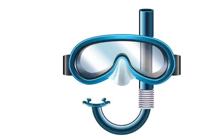 World Snorkeling Day Blue and Black Mask And Snorkel on a transparent background