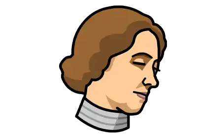 Helen Keller Day Cartoon image of Helen Kellers head on a transparent background