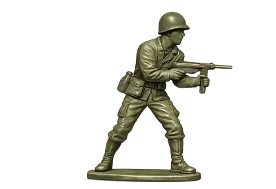 A toy soldier on a transparent background