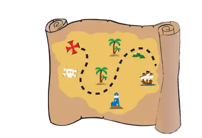 A Pirate's Treasure Map on a transparent background