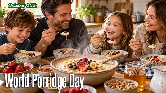 Celebrate World Porridge Day with a steaming bowl of oats that symbolizes warmth, community, and endurance. Discover the global love for this humble dish.