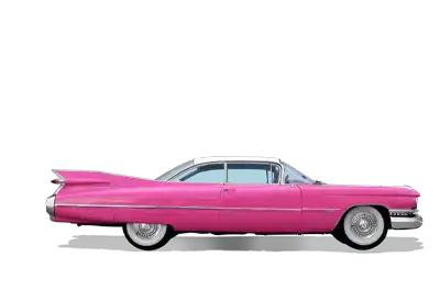 A Pink Cadillac on a transparent background